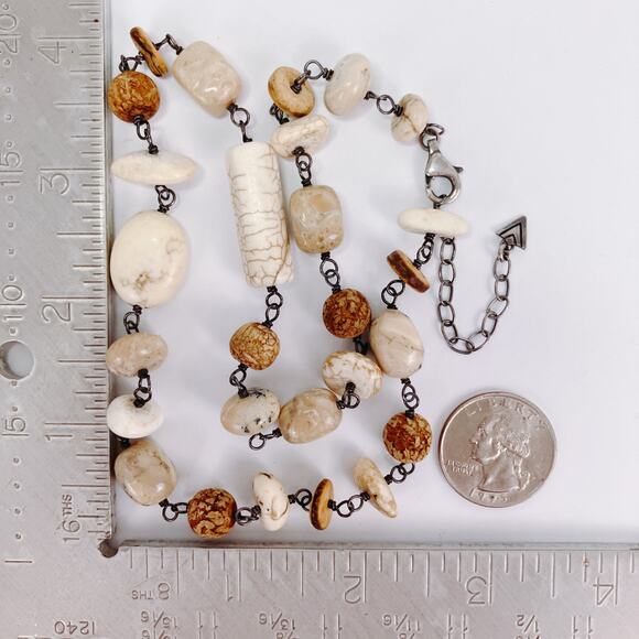 Retired Signed Silpada N1692 Necklace Sterling Silver White Howlite African Opal - Picture 10 of 14